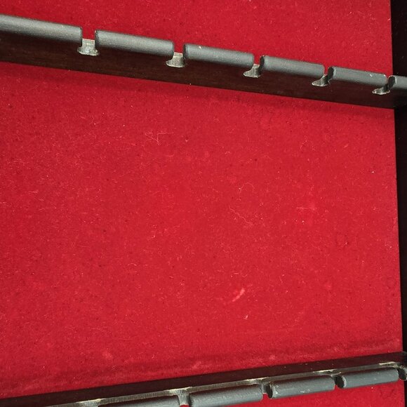 Shadow Box Display Frame Wood Red Velvet Insert Black Finish Mid-Century, Spoons - Picture 4 of 8